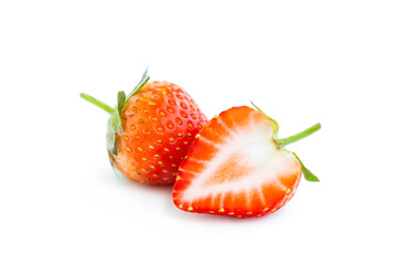 Red strawberry isolated on white background, Fresh Strawberries