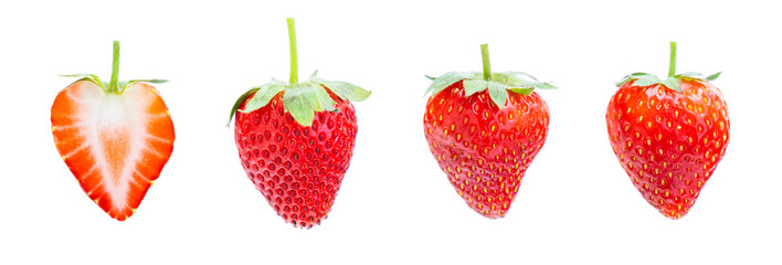 Red strawberry isolated on white background, Fresh Strawberries
