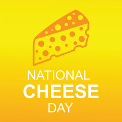 National Cheese Day Greeting with Cheese Slice Illustration