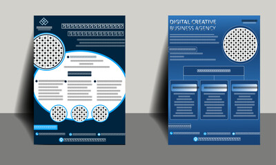 modern business Flyer template Design 2 color and 4 Image