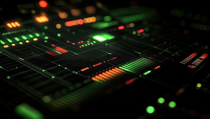 Futuristic control panel with glowing indicators