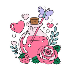 Romantic Love Potion with Strawberry and Rose