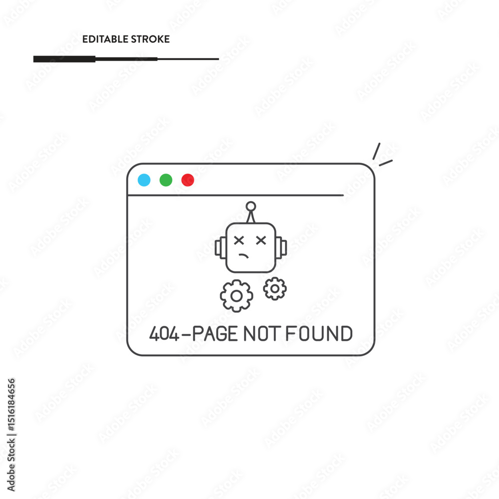 Poster page not found error icon vector design.