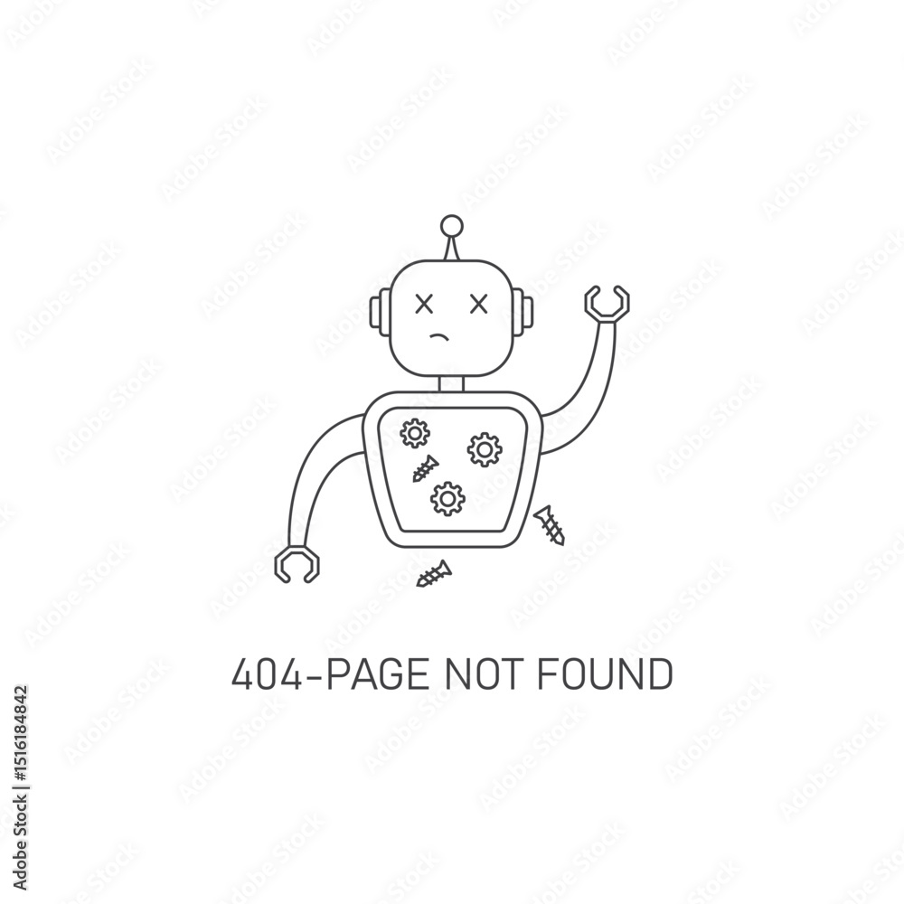 Poster page not found error icon vector design.