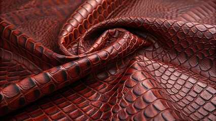Elegant close up of brown crocodile skin texture background