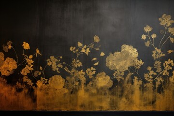 Vintage damask pattern painting gold creativity.