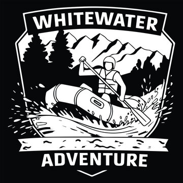 White water adventure Graphic design for Rafting Lovers