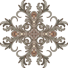 Modern,Art Nouveau. Isolated botanical graceful element stylized as Art Deco, Art Nouveau for branding, advertising, printing. ​​Digital Illustration