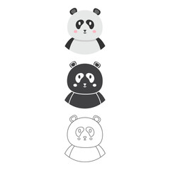 Panda Icon Set Vector Design. 