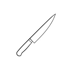 Obraz premium A Simple Kitchen Knife A Common Tool For Cutting Food On A White Background