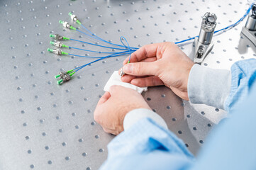 High-Precision Optical Laboratory Equipment on Laser Table