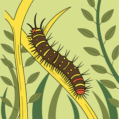 caterpillar on a branch