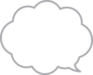 もこもこした、使いやすい吹き出し。線の色はグレー