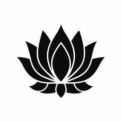 Fototapeta premium Lotus icon vector silhouette illustration isolated on white background