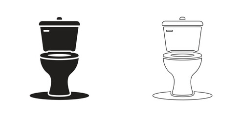 Toilet icon set. Bathroom pan symbol. WC icon. Vector illustration