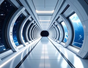 Futuristic spaceship corridor