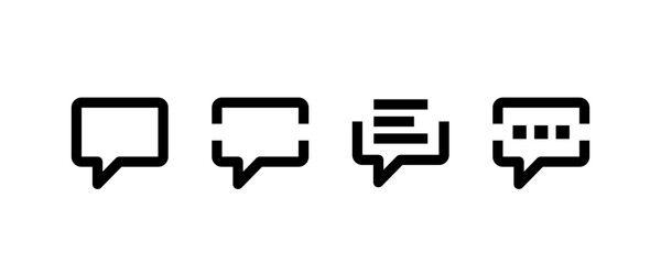 Modern comment icon sheet. Outline style.