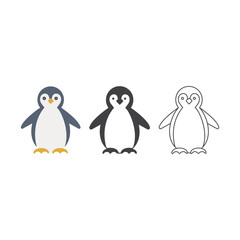 Penguin Icon Set Vector Design.