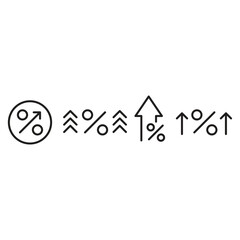 Percentage Up Icon Set Vector Design.