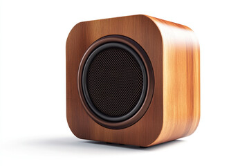 Obraz premium Elegant Wooden Bluetooth Speaker Audio Device for Modern Home Music Enjoyment