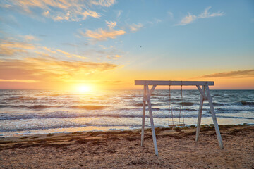 Twilight Swing by the Sea