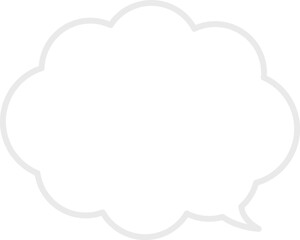 もこもこした雲の形のグレーの線の吹き出し