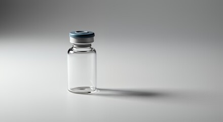 Empty Glass Medical Vial for Vaccine or Medication Preparation