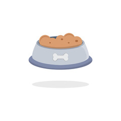 Pet Food Bowl Icon Vector Design.