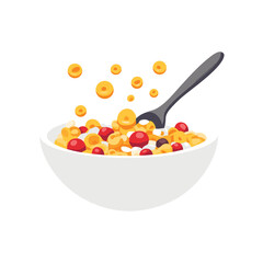 Delicious Cereal Bowl Crispy Os Cranberries and Milk