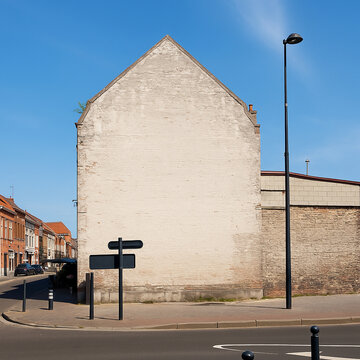 Urban gable wall background for graffiti or mural mockups