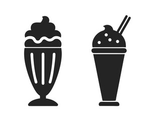 Milkshake icon vector silhouette illustration isolated on white background