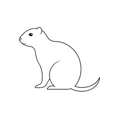 The Mountain Ground Squirrel A Rodent Of The Rockies On A White Background