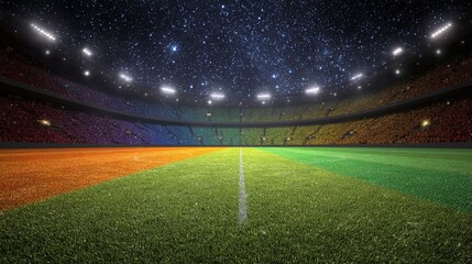 Fondo de estadio con estrellas de colores inspiradas en la champions