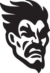 A high-impact tribal-style face silhouette with attitude. Ideal for tattoo art, clothing, T-shirt prints, decals, and edgy branding.