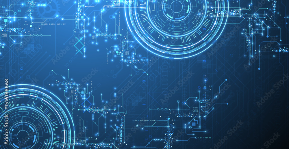 Aufkleber Abstract background. Scientific and technological concept with the use of technical elements formed in the shape of a circle. Vector