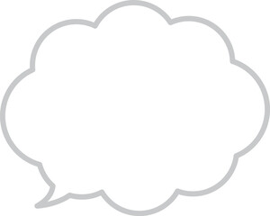 雲の形の使いやすいふきだし。線の色はグレー