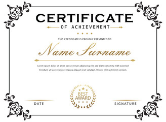 floral design of certificate diploma