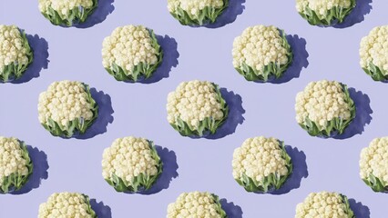 seamless watercolor pattern with cauliflower