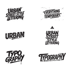 Obraz premium Urban Street Style Typography Vector Set – Graffiti Lettering & Modern Font Collection
