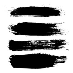 Brush strokes vector. Set of text boxes. Paintbrush collection. Grunge design elements. 