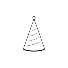 A Colorful Striped Party Hat For A Birthday Celebration On A White Canvas