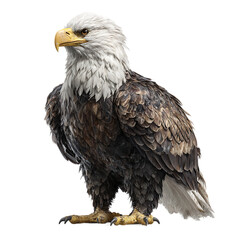 Obraz premium Majestic Bald Eagle Standing Tall Isolated On A Transparent Background in PNG
