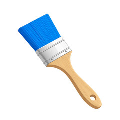 3d render of cartoon paintbrush icon in dynamic angle view, realistic colors, Isolated on transparent background