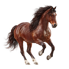 Obraz premium Majestic Brown Horse Isolated on Transparent Background A Stunning Equine Image