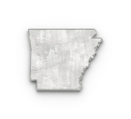 3D Map of Arkansas State on isolated transparent png