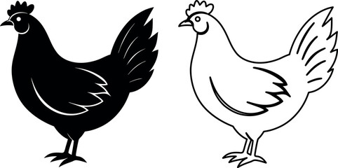 Cartoon Chicken Illustration with Bold Colors Perfect for Farm or Food Related Designs