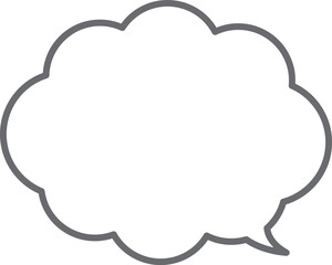 使いやすい雲の形のふきだし。線の色はグレー