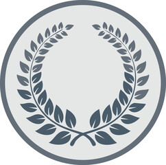 Elegant Circular Laurel Wreath Vector Icon – Classic Victory Symbol with Foliage Design for Awards, Certificates, Logos, and Decorative Use