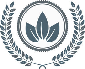 Elegant Circular Laurel Wreath Vector Icon – Classic Victory Symbol with Foliage Design for Awards, Certificates, Logos, and Decorative Use