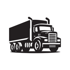 truck vector silhouette clip art logo design illustration